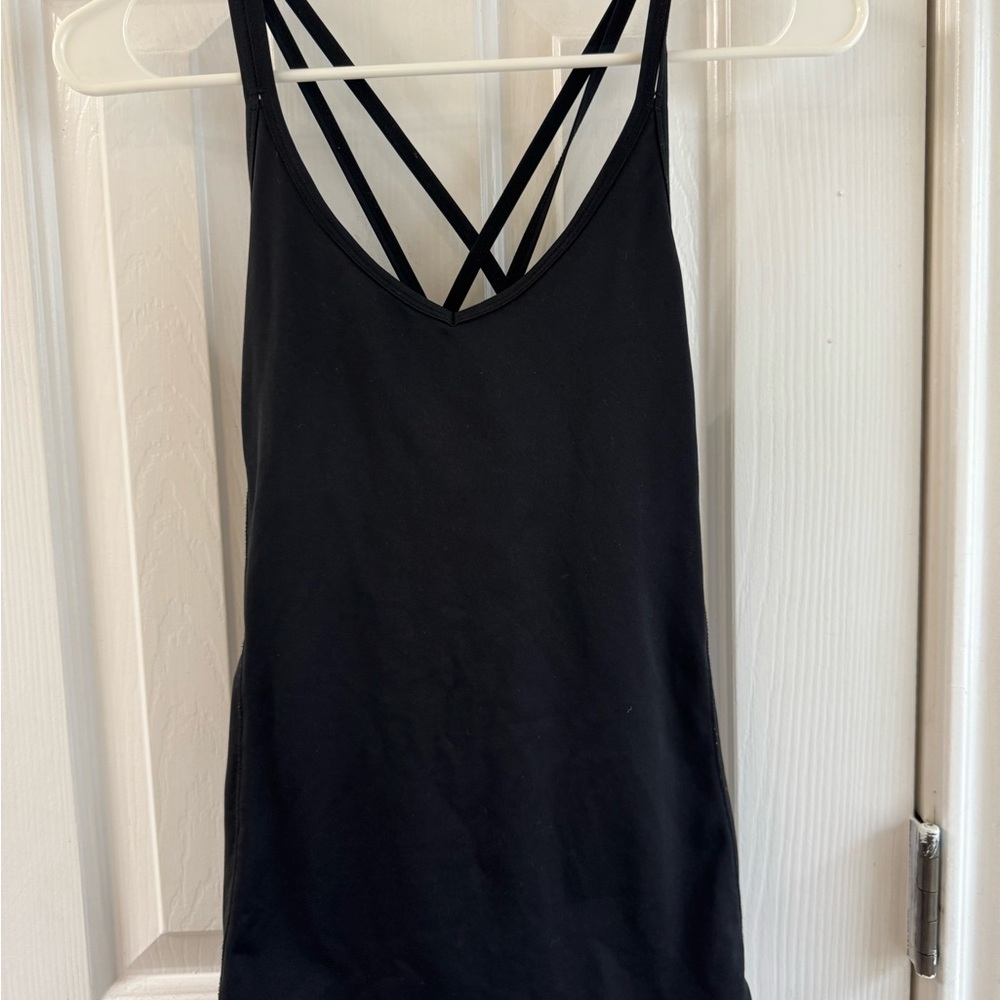 Workout Black Strappy Tank Top